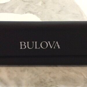 Bulova Triangular Foldable Eyeglass/SunGlass Leather Hard Case Folds Flat *GRAY*